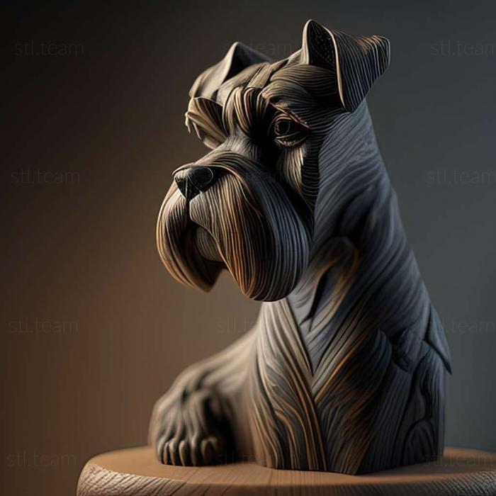 3D model Zwergschnauzer dog (STL)